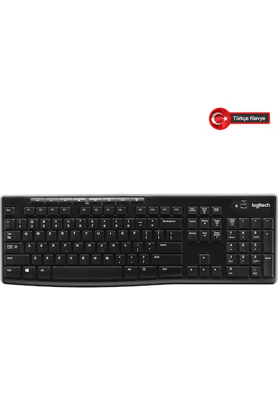 Logıtech K270, Siyah, 920-003761, Kablosuz, Türkçe Q, Multimedya Klavye 12934554