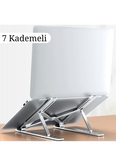 Teleskopik Laptop Standı Ayarlanabilir Yükseklikli Metal Gövdeli Taşınabilir Ergonomik Cihaz Standı