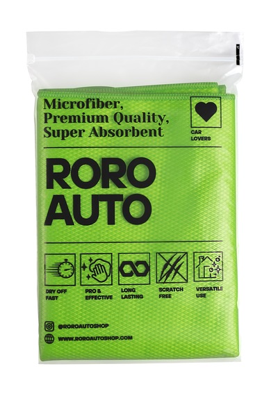 Roro Auto Himalaya Mikrofiber Oto Cam Bezi & Kurulama Bezi Özel Çift Yüzey Oto Havlu 50x70 Turuncu