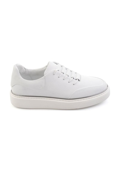 Bambi Beyaz Hakiki Deri Erkek Sneaker E01585127543