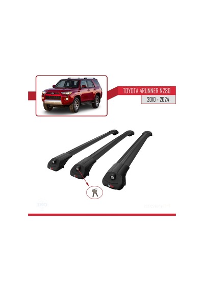 Toyota 4runner N280 2010 Ve Sonrası İle Uyumlu Ace-1 Ara Atkı Tavan Barı Siyah 3 Adet Bar