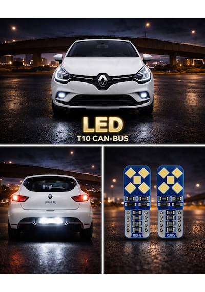 Renault Clio 4 Led Plaka Aydınlatma Beyaz Canbus Hatasız Tak Çalıştır 2 Adet