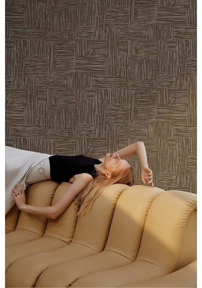 Adawall Muse Koleksiyonu- 25101-8 Kahverengi Dokulu Silinebilir Nonwoven Vinil Duvar Kağıdı 1.06x15.6m 16.5m²