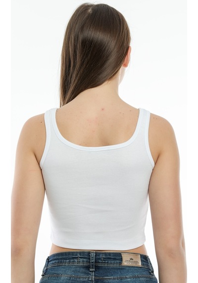 Kadın Crop Örme Atlet-tişort Spr21y12 001