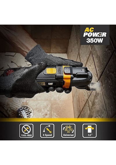 Cat Dx49.1 350watt Profesyonel Çok Amaçlı Devir Ayarlı Kesme Raspalama Ve Zımpara + 14 Adet Aksesuar