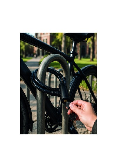 Anahtarlı Çelik Halat Kilit 12 Mm Güçlü Bisiklet Kilidi 80 Cm Pvc Kaplamalı Elektrikli Scooter Ve Mo