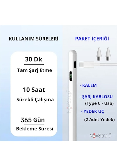 Novstrap Honor Pad 9/8/x8 Lite/x9/x8a/magic Pad 2 İle Uyumlu Dijital Ekranlı Dokunmatik Tablet Kalemi Stylus