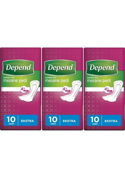 Depend Kadın Mesane Pedi Ekstra 3 x 10'Lu