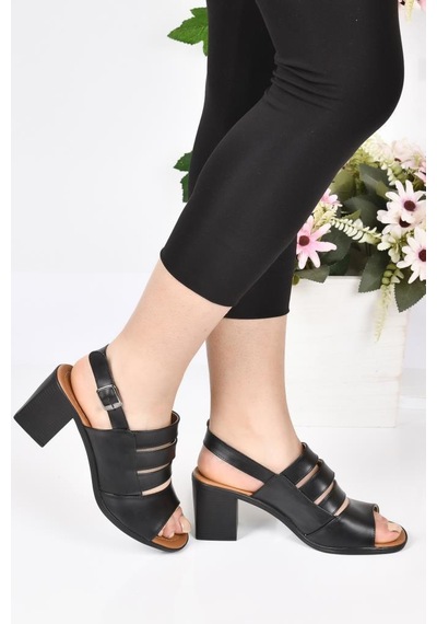 Papuçcity Frzn 02581 6 Cm Topuklu Kadın Sandalet Ayakkabı 001