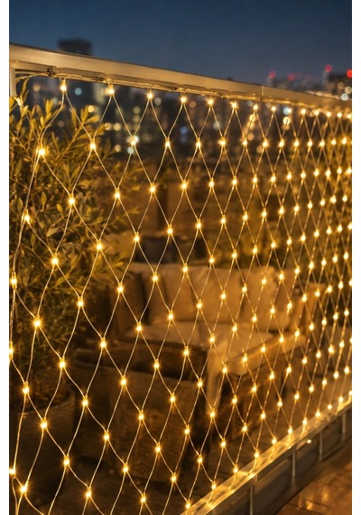 Ağ Şeklinde Led File Işık Dekoratif Ortam Aydınlatma Bahçe Balkon Süsü Çok Renkli 47512344