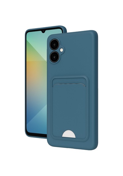 Samsung Galaxy Uyumlu , A06 Kılıf Kelvin Kartvizitli Silikon - Mavi