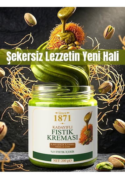 Kadayıflı Fıstık Kreması %15 Antep Fıstığı 200 G İlave Şeker İçermez
