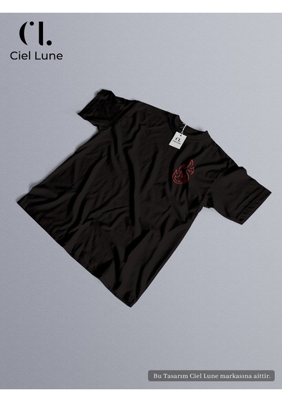 Nevermind Unisex Ateş Ve Su Baskılı Sevgili Çift Kombini Tasarım Oversize T Beyaz
