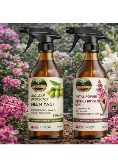 İkili Bakım Seti Petal Power Sprey Çiçek Açtıran Bitki Besini Ve Bioleaf Protector Sprey Neem Yağı 1 L