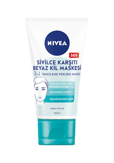 Nivea Sos 3 in 1 Sivilce Karşıtı Beyaz Kil Maskesi 150 ML