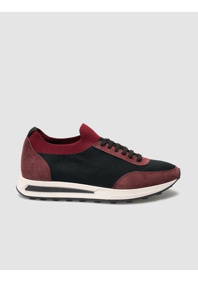 Triko Bordo Bağcıklı Erkek Spor Ayakkabı Bordo