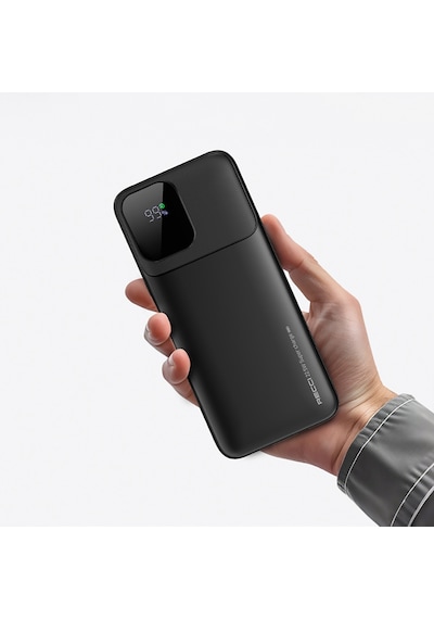 Recci Rpb-p68 Pd 20w Dijital Gösterge Type-c Ve Lightning Kablolu Powerbank 22.5w 20000mah Siyah Siyah