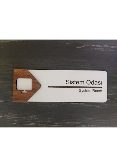 Sistem Odası Ofis Oda Kapı İsimliği Yönlendirme Tabelası Levhası Kişiselleştirilebilir