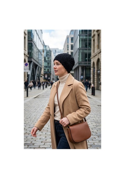 Emybox El Örgüsü Siyah Kadın Bere Tığ İşi Çiçek Motifli Bohem Kışlık Şapka - Vintage Stil Yumuşak Örgü Bere Modeli