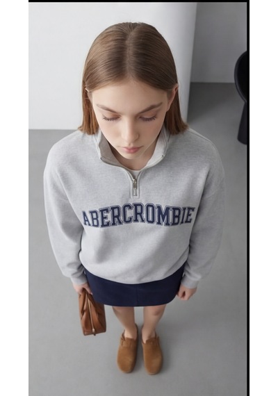 Modeva Global Kadın Gri Yarım Fermuarlı Oversize Sweatshirt Baskılı, Yumuşak Dokulu, Günlük & Spor Şık Açık Gri Modeva Global Kadın Gri Yarım Fermuarlı Oversize Sweatshirt Baskılı, Yumuşak Dokulu, Günlük & Spor Şık Açık Gri