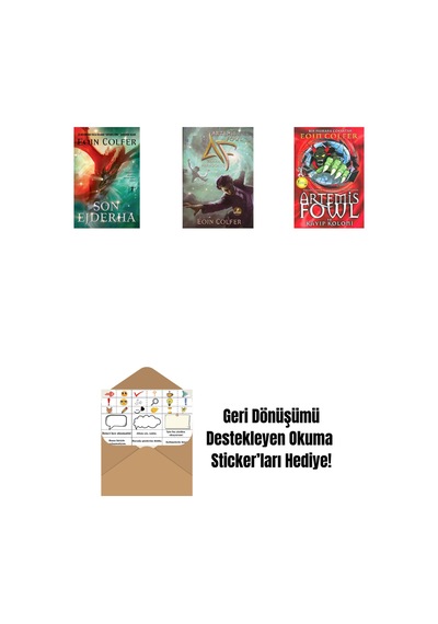 Son Ejderha + Artemis Fowl 6 - Zaman Paradoksu + Artemis Fowl 5 - Kayıp Koloni + Okuma Sticker'ları