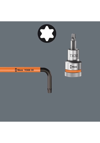 Wera 967 Sxl Torx Hf Renkli Allen Anahtar, Tutma Fonksiyonlu, Uzun, Tx 15 X 123 Mm