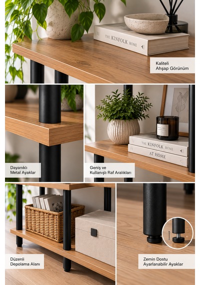Modern 4 Raflı Kitaplık Salon Düzenleyici Metal Ayaklı Dekoratif Kitaplık Ve Çok Amaçlı Raf Ünitesi Çam Modern 4 Raflı Kitaplık Salon Düzenleyici Metal Ayaklı Dekoratif Kitaplık Ve Çok Amaçlı Raf Ünitesi Çam