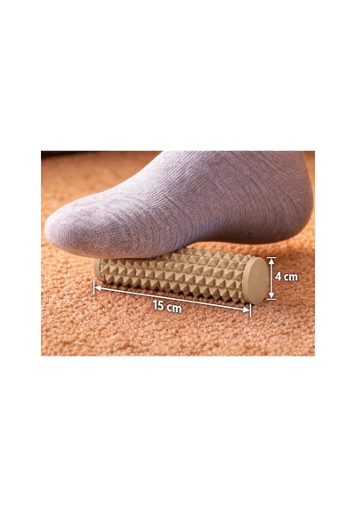 Alvera Dikenli Masaj Silindiri 15 X 4 Cm Ayak Ve Kas Masaj Rulosu - Bej