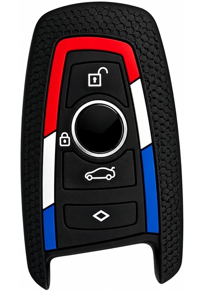 Autohan Keys Bmw Uyumlu Anahtar Kılıfı, 1 3 5 7 Serisi X1 X3 X4 X5 F10 F15 F16 F20 F30 F18 F25 M3 M4 Modelleri İçin Petek Desenli Kılıf, Kırmızı Beyaz Mavi Çizgili