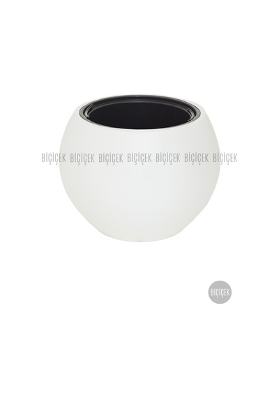Küre Saksı 51 Cm Beyaz