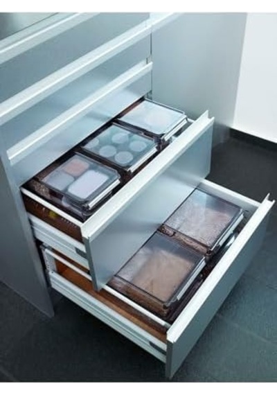 Kapaklı Banyo Mutfak Düzenleyici Raf Ps 360 150 100 Mm Şeffaf M-e27-20-16k Siyah