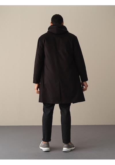 Xint Siyah Oversize Pamuklu Kaban 190514