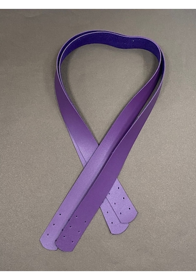 Karantuhafiye Dikmeli Spor Sap / Çanta Sapı / Deri Dikmeli Sap 70 Cm Mor Mor