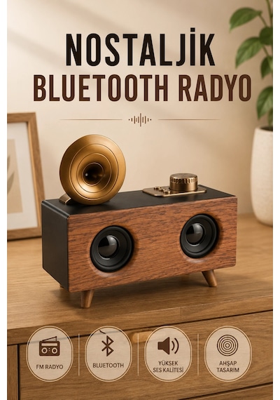 Bay Nostaljik Radyo Bluetooth Bağlantılı Şarjlı Yüksek Ses Kaliteli Najmaddin 41880951