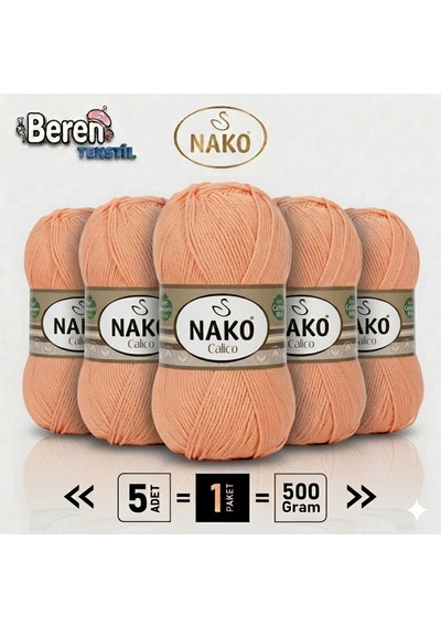 Calico- 13910 Yavruağzı- 5'li Paket - 100gr/240m - El Örgü İpi - Amigurimi-hırka- Kazak- Şal-bebek İpi