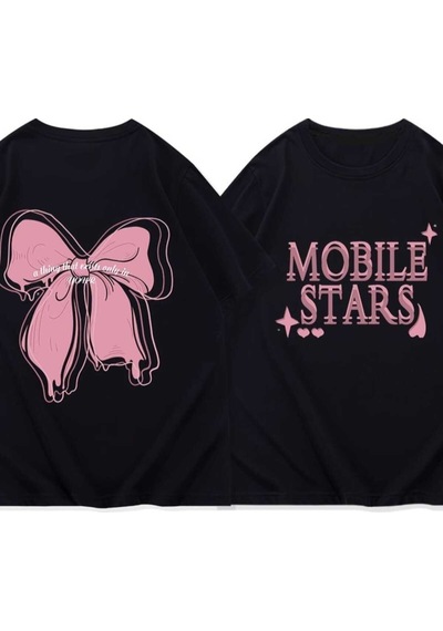 Noıssey Siyah Mobile Stars Baskılı Oversize Unisex Kadın