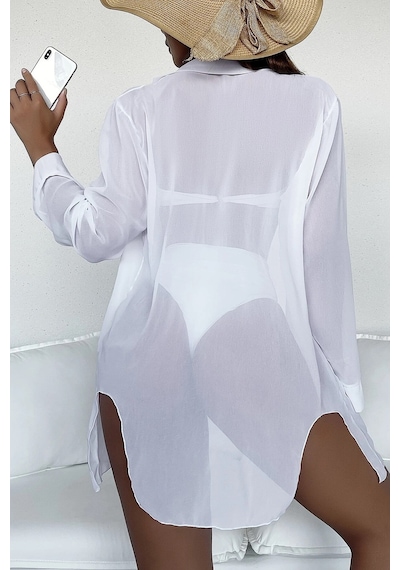 Angelsin Şifon Gömlek Plaj Elbisesi Pareo Kimono Kaftan 001
