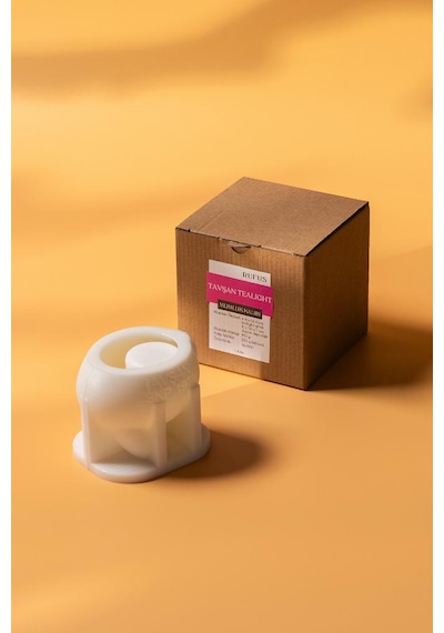 Rufus Concept Tavşan Tealight Silikon Mumluk Kalıbı Beyaz