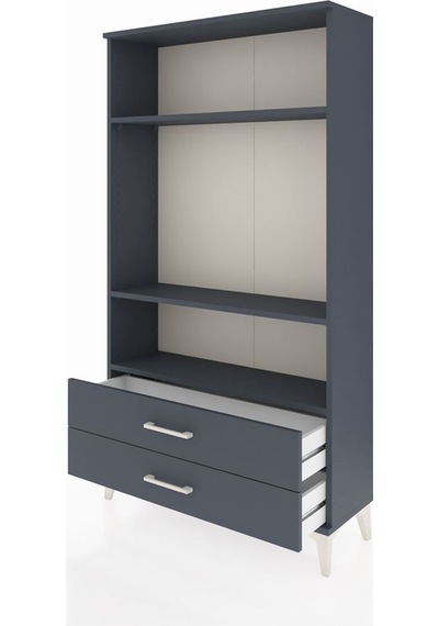 Arges Dolap 3 Raflı 2 Çekmeceli 88x30x163 Antrasit-antrasit Antrasit