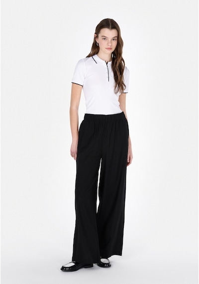 Colin's Colins Regular Fit Yüksel Bel Geniş Paça Kadın Siyah Pantolon Cl1074805 Q1.v1 Blk Siyah