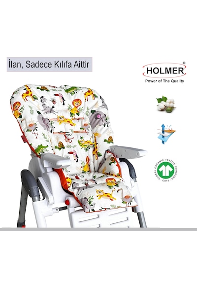 Holmer Mama Sandalyesi Minderi & Kılıfı - Leke Tutmaz - Doğal - Max-t - Turuncu