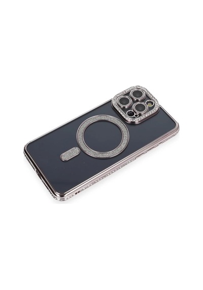 Apple Uyumlu iPhone 14 Pro Uyumlu Kılıf Joke Simli Magneticsafe Kılıf - Gri