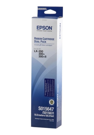 Epson  C13S015647Ba -Ikılı Paket-Black Ribbon- Lx-350 / 300+ / 30