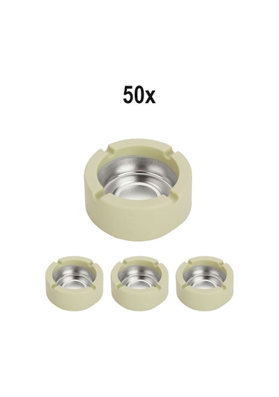 50 Adet Çelik 9 Cm Yeşil Kafe Restaurant Lokanta Yuvarlak Kül Tablası Küllük