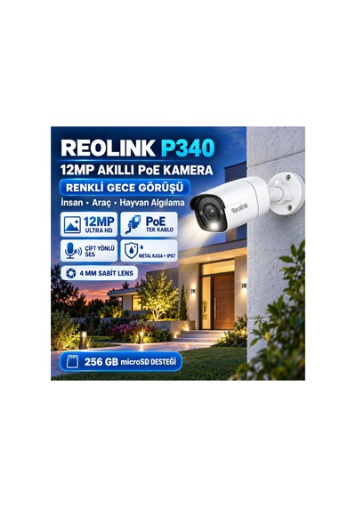 P340 12mp Akıllı Poe Güvenlik Kamerası