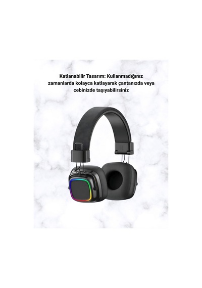 Renkli Işık Efektli Bluetooth 5.3 Müzik Kulaklığı