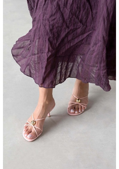 Wolk Shoes Aurora Kadın Topuklu Deri Sandalet Pembe