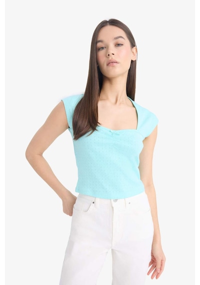 DeFacto Coool Fitted Crop Kısa Kollu Tişört F2238AX25SMTR516