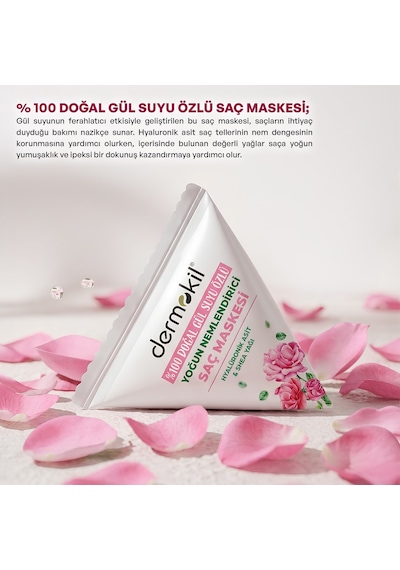 Dermokil %100 Doğal Gül Suyu Yoğun Nemlendirici Saç Maskesi 25 Ml
