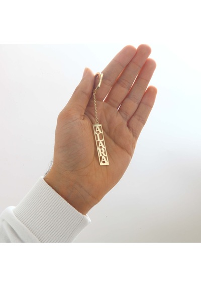 Kuyumcudukkani İsim Yazılı Gümüş Anahtarlık-35000-g Gold